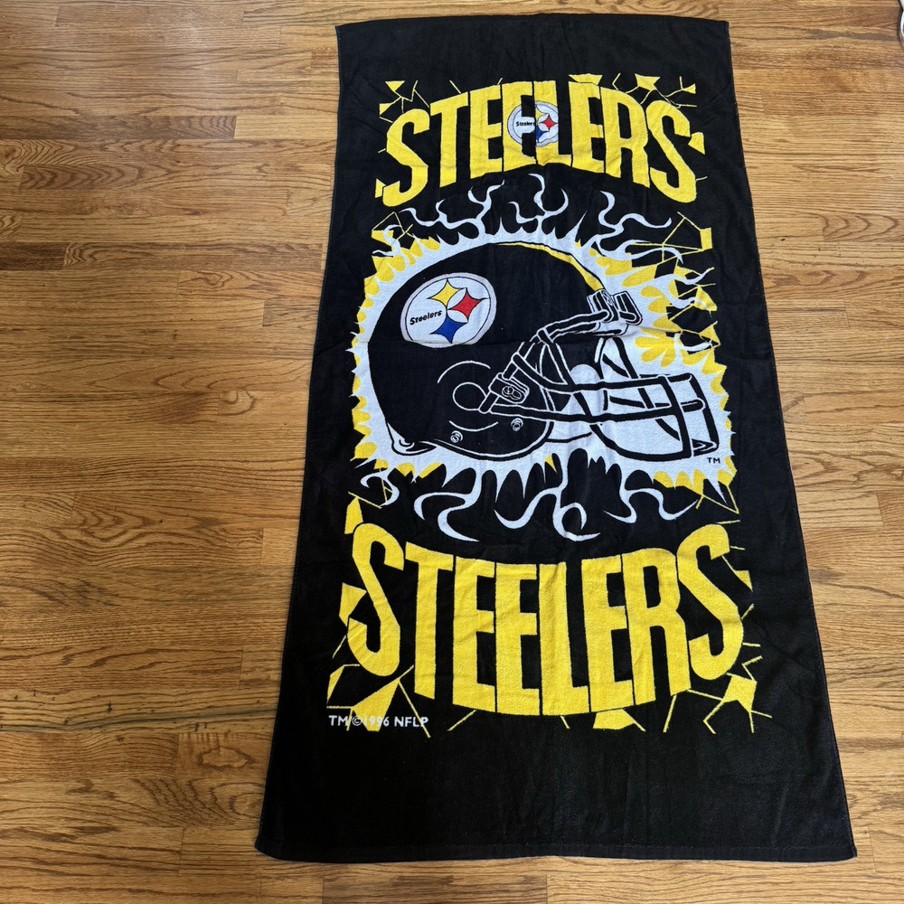 Vtg Pittsburgh Steelers Beach Towel 58"×28" NFL‎ Football 1996 NFLP Official